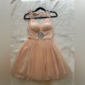 Dress with tulle and crystals